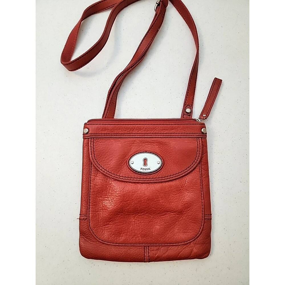 Fossil Maddox Crossbody Red Leather Purse